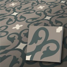 2,6m² Fliesenbild 'Oppenheim' Zementfliesen Harfa graubeige umbra cremeweiß