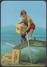 Playing Cards 1 Single Card Old Wide AUSTRALIAN WINES Advertising Art MAN Crates