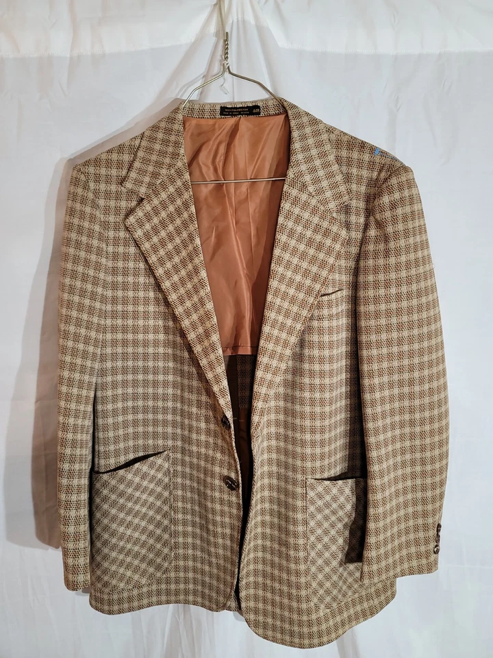 Fabricantes de abrigos deportivos de ocio vintage a cuadros talla 44 R Foto 2 de 4