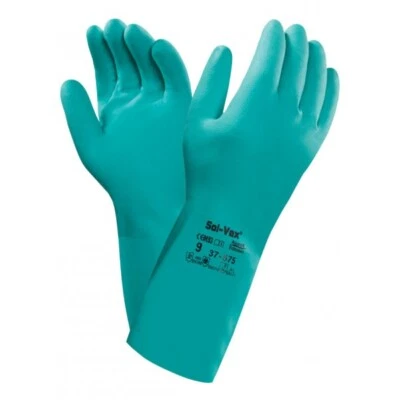 Ansell SOLVEX AlphaTec 37-675 Nitrile Chemical Resistant Safety Gloves Gauntlets