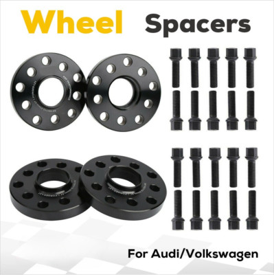 4PCS 15MM + 20MM 5x100/5x112 Hubcentric Wheel Spacers For Audi A4 A6 A8 VW Golf