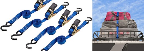 4 PC 4.9 M STRAP 25 mm 1" RATCHET TIE DOWN 700kg HIGH QUALITY 2 PCS OCTOPUS 36 " - Picture 10 of 12