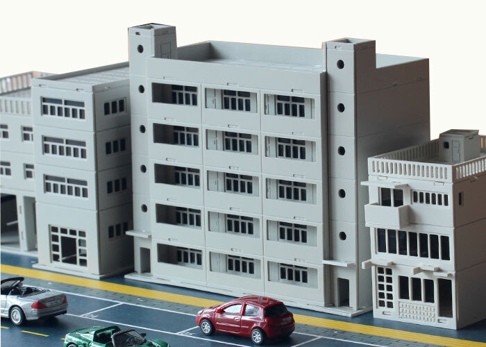 Outland Models Railroad Scenery Modern Office Building HO Gauge 1:87