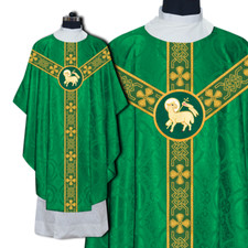 Gothic Chasuble Vestment with Adorned Orphrey  Stole   Liturgical Church Attire