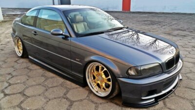 CUP Spoilerlippe SCHWARZ Für 3er BMW E46 98 - 02 Front Schwert Splitter Spoiler