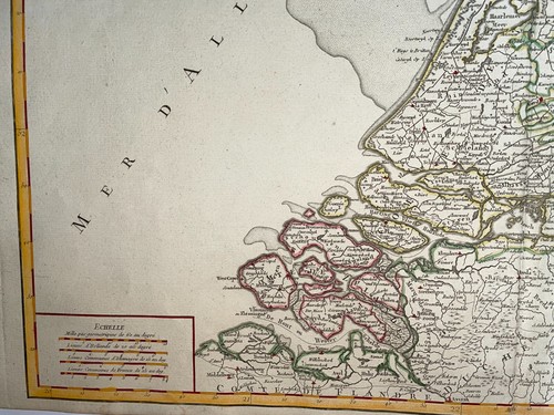 NIEDERLANDE 1753 ROBERT DE VAUGONDY GROSSE ANTIKE KARTE 18. JAHRHUNDERT - Bild 3 von 9