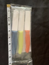 Pampered Chef 100035 Kitchen Paring Knife Set of 3 Blue Orange Green Quikut