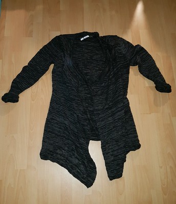 Neu NP 69.99  REVIEW Unisex Strickjacke Jacke schwarz grau Gr L Sweatjacke Parka