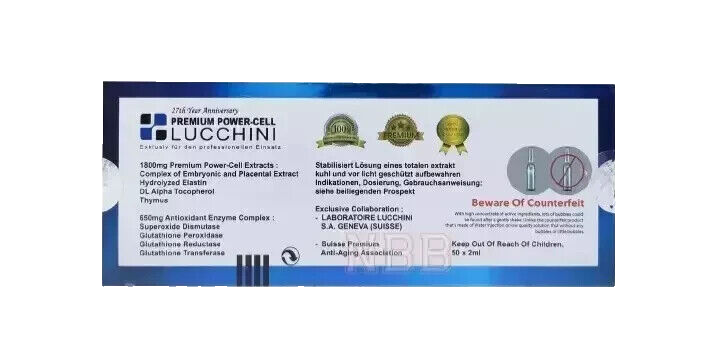 50 Ampoules 2ml~Lucchini Premium Anti Aging Restore Elasticity & Hydrates Skin 50 Ampoules 2ml~Lucchini Premium Anti Aging Restore Elasticity & Hydrates Skin