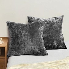 Truly Velvet Throw Pillow Covers, 24"x24", No Square 24" x 24" Dark Grey