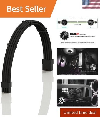 30cm 8-Pin PCIe Power Extension Cable for Optimal GPU Performance in Black