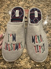 Dearfoams Cozy Comfort Men's Tipsy  Bright Novelty Slippers L 11/12