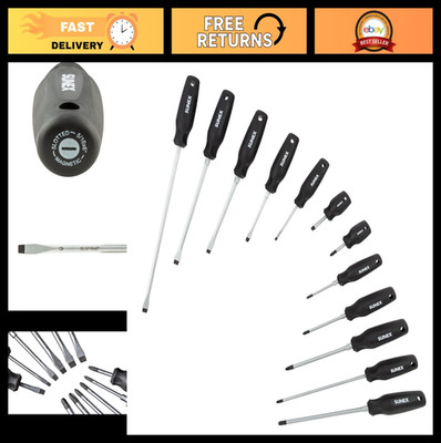Magnetic Phillips & Slotted Screwdriver Set - 12-Piece Tool Kit for DIY Projects