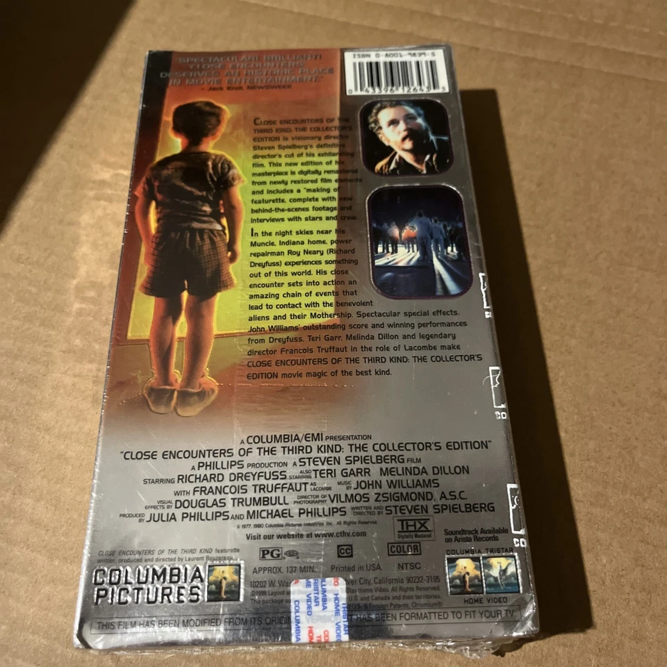  Close Encounters of the Third Kind  VHS Tape 1998 Collectors Edition NEW Sealed Foto 2 de 2