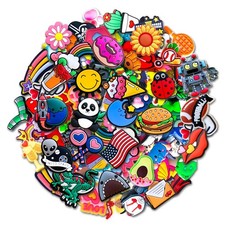 Chionwen 30,50,100Pcs Random Shoe Charms for Clog Decoration, 51, colorful