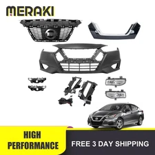 For 20-22 Nissan Versa New Complete Front Bumper Grille W/ Fog Light Assembly
