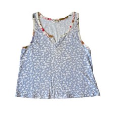 Pact Staycation Sleep Tank Size Small Dayspring Organic Cotton Floral Blue Faded
