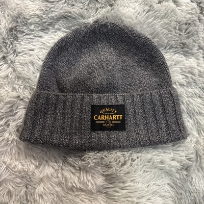 Carhartt Wool Knit Beanie Hat with Quality Patch Gray Shadow Stocking Cap