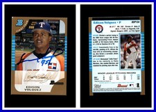 2005 Bowman Draft Gold #BDP134 Edison Volquez RC Autographed Signed Rangers