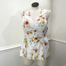 Torrid Plus Size 1X Tank Top Floral Cottagecore Coquette Fairycore Romantic
