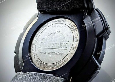 RARE BLACK Casio Pro Trek PRW-2500 Triple Sensor Tough Solar