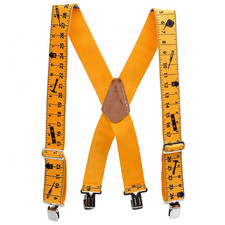 Melo Tough Tape Measure/Ruler Suspenders Yellow Adjustable Workwear