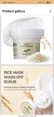 SKINFOOD Rice Mask Wash Off 3.5oz / Gently Exfoliates the Skin/Softening with Nu
