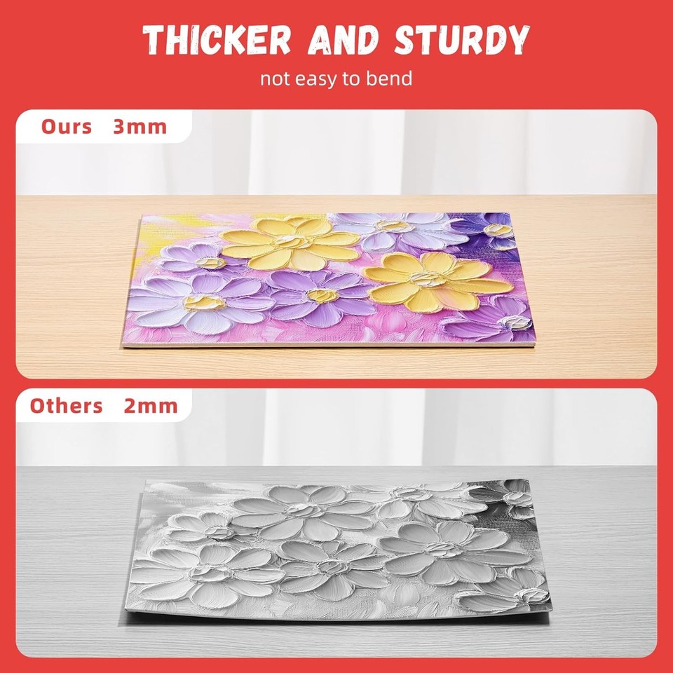 Simetufy 24-Pack Canvas Boards Set - 4 Sizes For Oil, Acrylic & Watercolor Painting