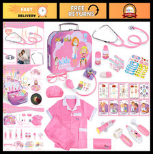 Kids Doctor Costume Kit with Working Stethoscope  Carry Case, 34-Piece Medical
