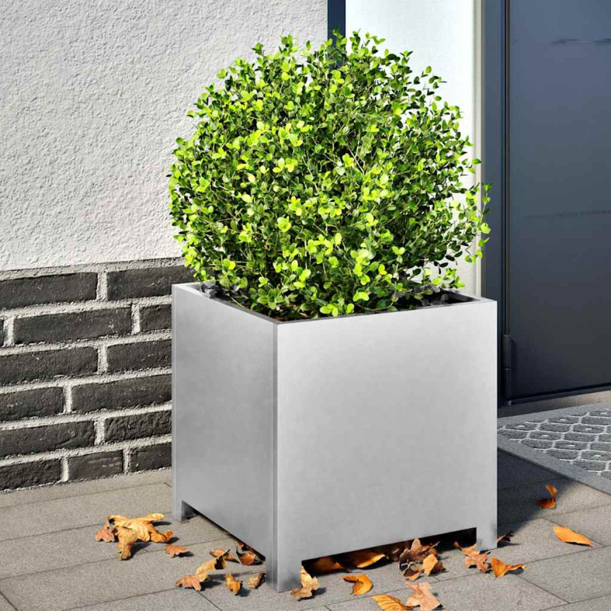 Vidaxl Garden Planters Flower Pot Outdoor Planter Box 2 Pcs Galvanised Steel - Image 2