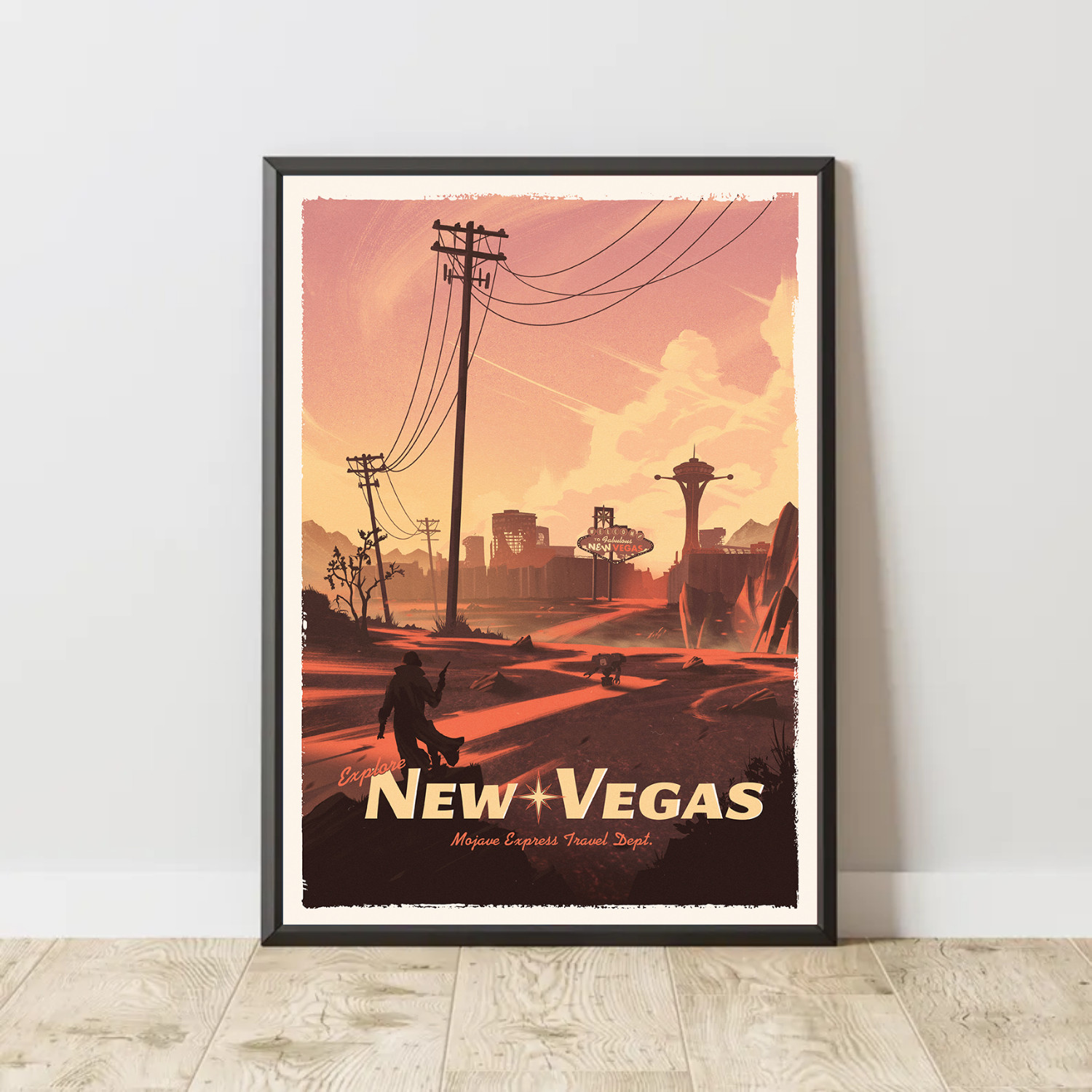 Impresión artística de Fallout New Vegas | Póster retro de videojuego | Decoración de pared para jugadores
