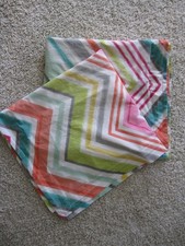 Pr. POTTERY BARN TEEN Euro Pillow Shams Multi color Chevron Cotton
