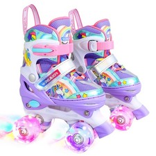 4-Pejiijar Rainbow Unicorn Kids Roller Skates for Girls Toddler Ages 2-4 5-8 ...