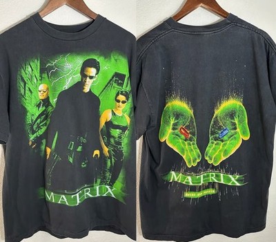 The Matrix Enter The Matrix 1999 Vtg Reprint 2 sided Black T shirt NH28081