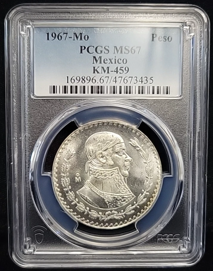 メキシコ　1ペソ　1967 【PCGS MS65】　世界　⑨ メキシコ1ペソ1967 【PCGS MS65】世界コイン