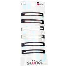 Scunci Effortless Beauty - Open Center Metal Barrettes, Assorted Colors 6 Co...