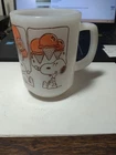 VTG. 1958 Fire King SNOOPY Milk Glass SWEET DREAMS ICE CREAM 8 oz. COFFEE  MUG