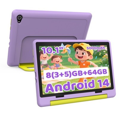AEEZO kinder Tablet Andorid 15 64GB ROM 5000mAh 10.1'' Okta-Kern für Kinder 6-12