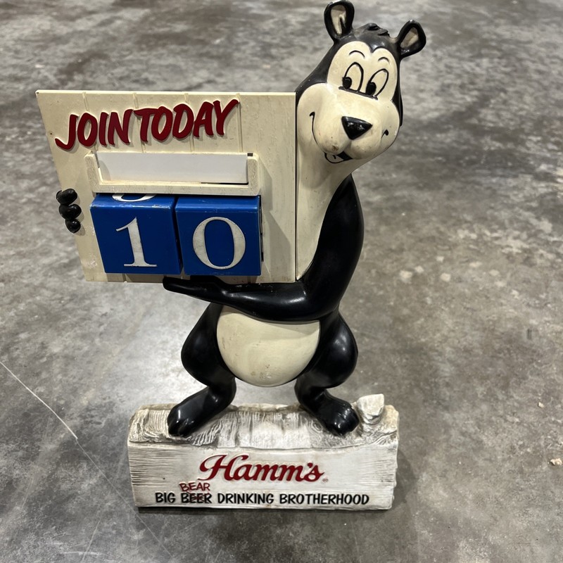 VTG Hamm's Beer Big Bear Sign Perpetual Calendar Drinking Brotherhood
