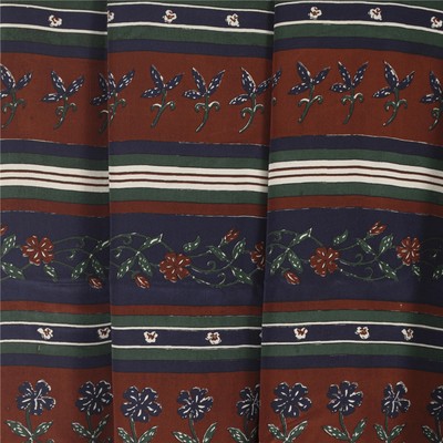 Sanskriti Vintage Saree Blue Pure Crepe Silk Floral Printed Sari 5.5+Yd Fabric