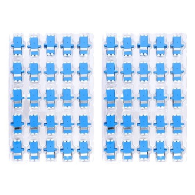 fyboptwu - 50 pcs LC Fiber Optic Coupler Adapter to Duplex blue