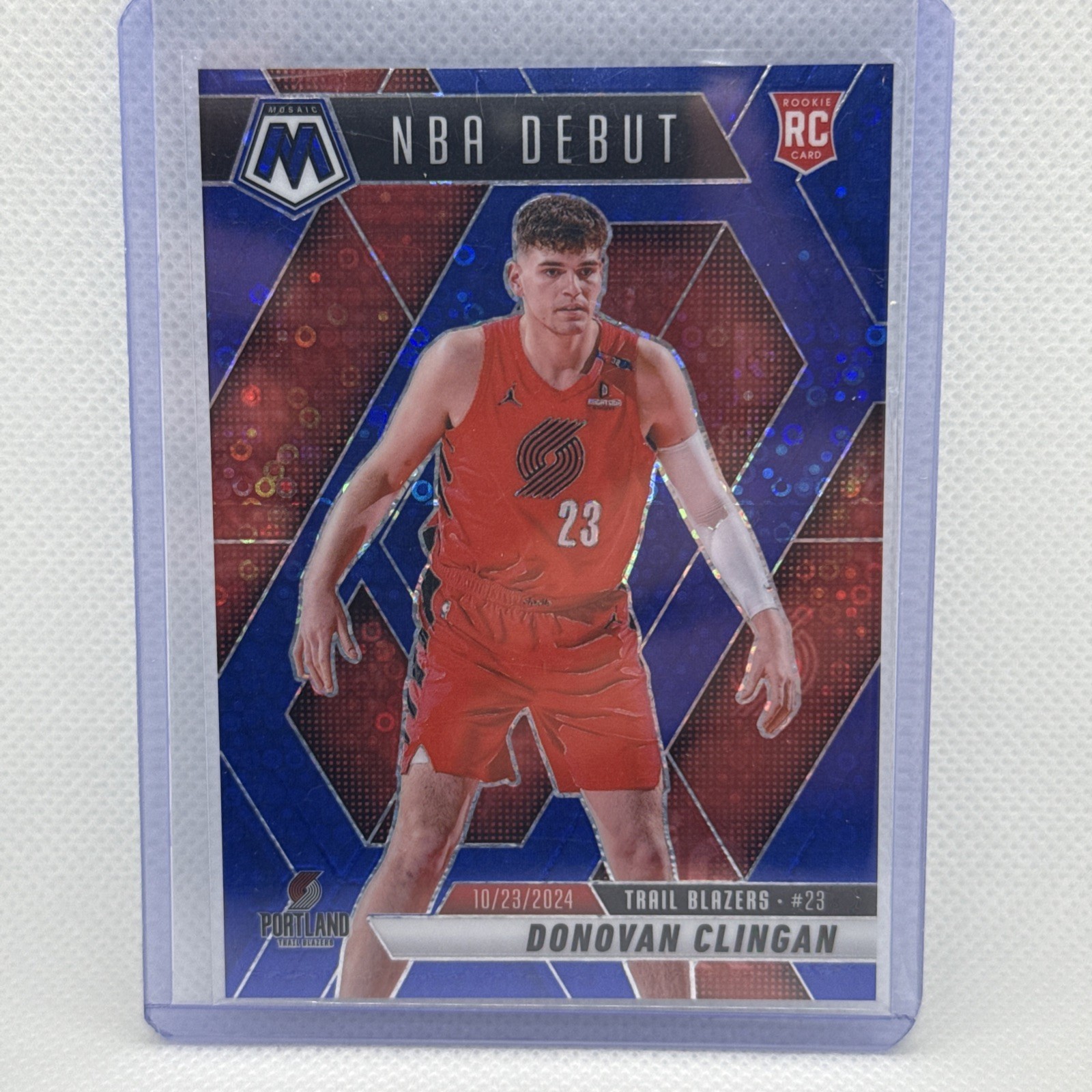 Donovan Clingan 2024-25  Mosaic NBA Debut #261 Fast Break Blue Prizm /85 (RC)