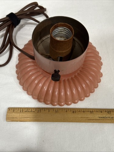 Vintage Art Deco Boudoir Lamps & Over The Bed 1930s Pink Depression Glass works - Picture 18 of 22
