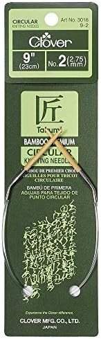 CLOVER Bamboo Circular Knitting Needles Takumi 9-Inch Size 2, 407857