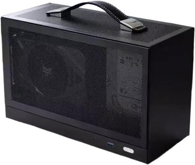 Black S300 Portable Aluminum Alloy PC Case, ITX Motherboard Support