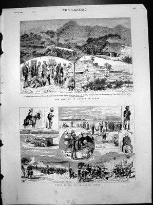 Alte Mission Aussätzige Indien Subathu Asylum Simla Field Firing Peshawur 1882 19.