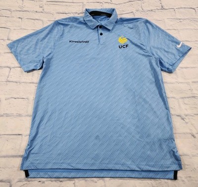 UCF Central Florida Knights Nike MENS M Dri Fit Blue Polo Shirt KINESIOLOGY 