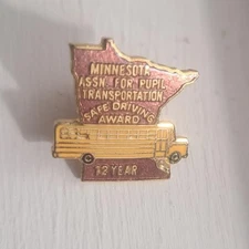 MAPT Minnesota School Bus Safety Vintage Lapel Pin - Pupil Transportation 12 Yr