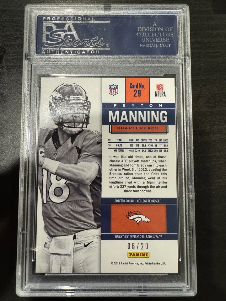 ¡¡Paquetes de persecución!! - Panini Contenders 2012 - Peyton Manning #29 PSA 10 Foto 2 de 2