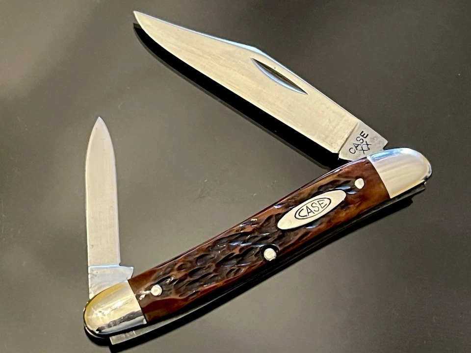 RARO ESTUCHE VINTAGE XX 1940’S 06244 Cuchillo Hueso Rogers Rojo 3-1/4” ¡Fuerte Snap! Xclnt Foto 3 de 4